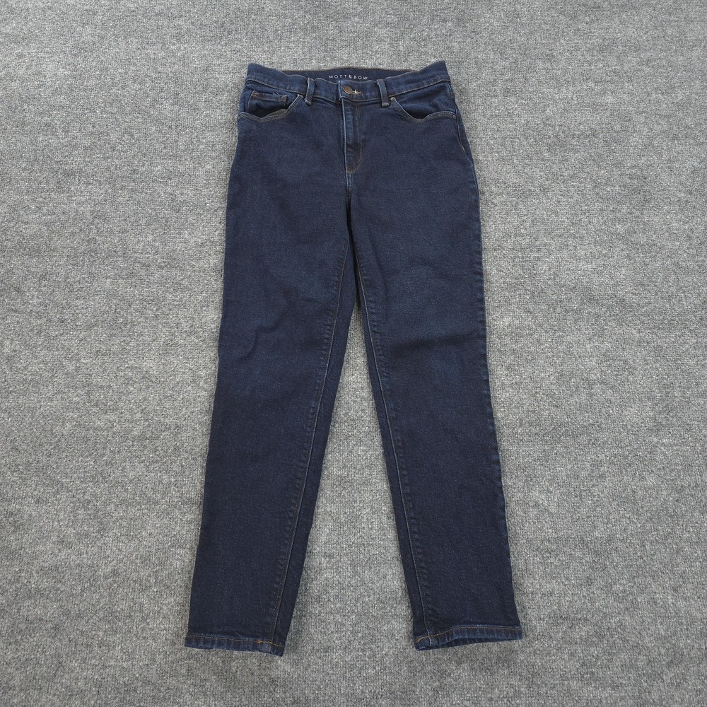 Mott & Bow Jeans Womens 29x28 Dark Blue Mom High Rise Stretch Denim Rinse
